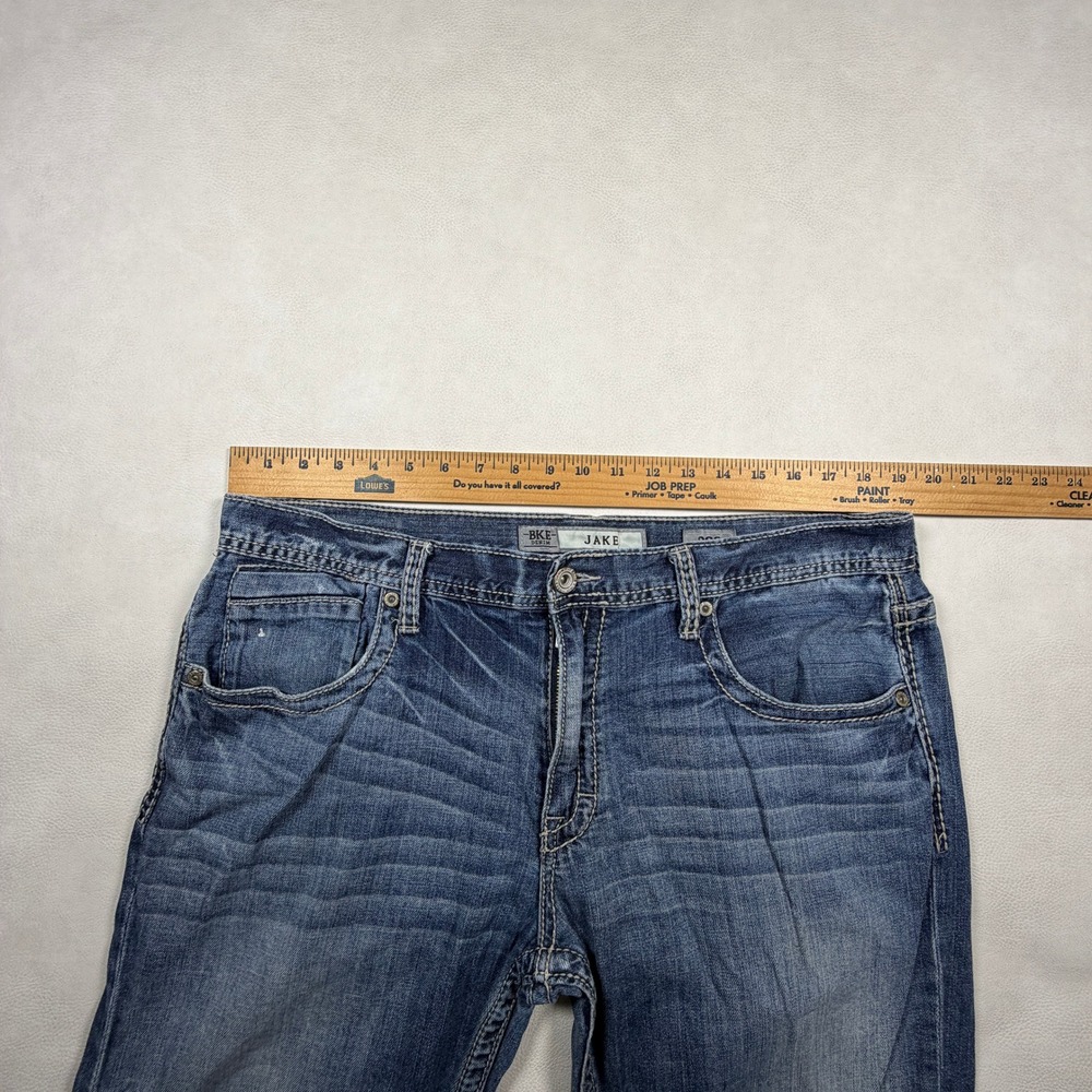BKE Jake Mens Straight Leg Jeans Blue Medium Wash Stretch Denim 38S 38x28 - Picture 4 of 13